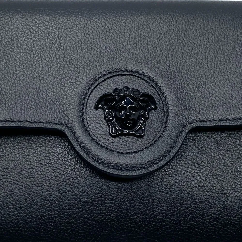 Versace La Medusa Tonal Leather Wallet Crossbody Bag